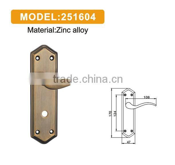 door handle on plate and european standard door handle