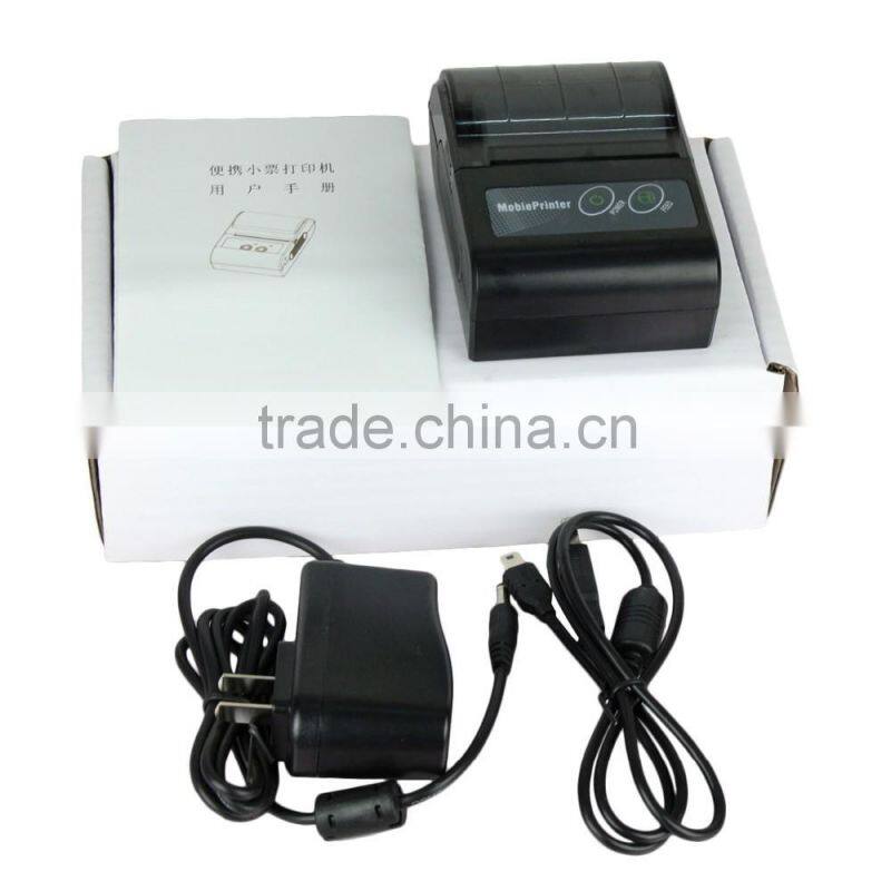 2015 Mobile Portable 58mm Thermal Receipt Printer Bluetooth Wireless Mini Printers Impressora for Android/IOS Black