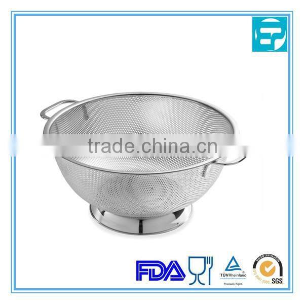 stainless steel rice colander with handle
