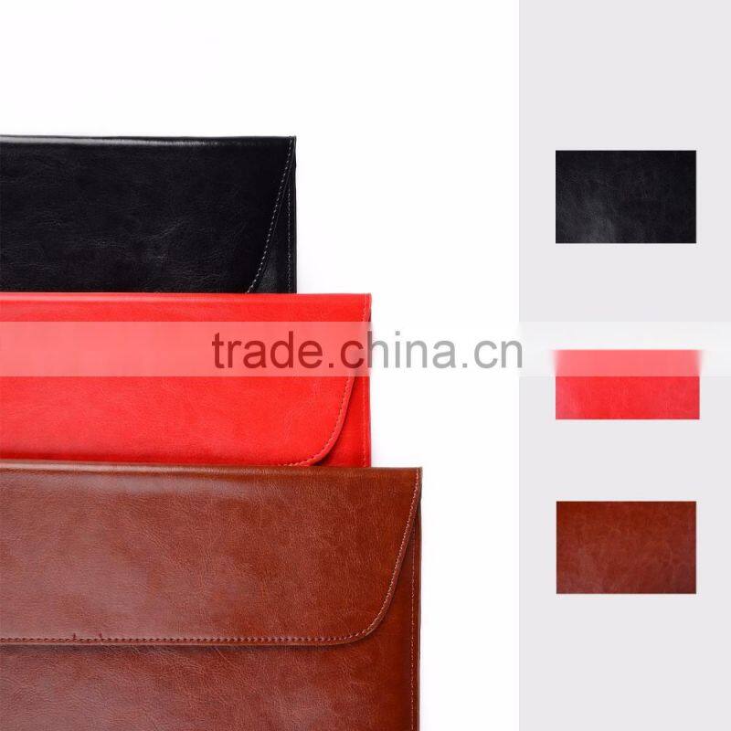 2016 Luxury classical mini/ultra-thin envelope Crazy horse PU cover sleeve for Apple MacBook Air 11 13 15
