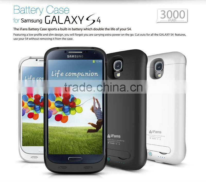 3000mah external battery backup case for Samsung Galaxy S4 I9500 portable power bank for S4