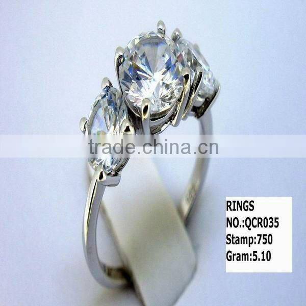 Simple desings 925 sterling silver cz ring QCR033