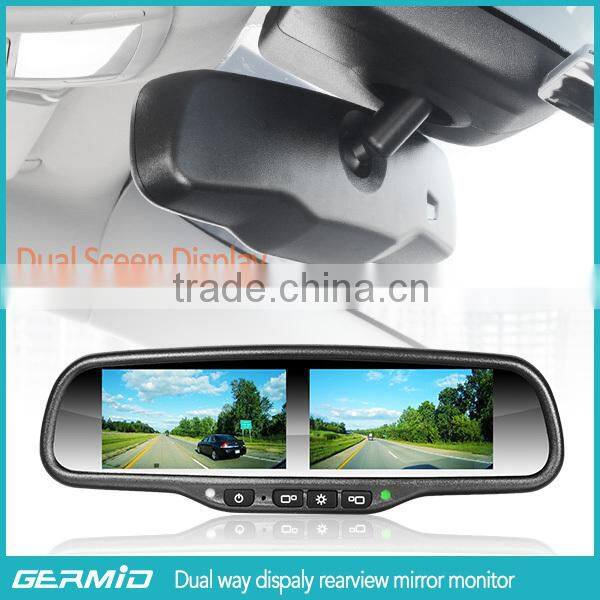 Dual 4.3inch screen display autodimming, backup camera display, parking sensor,ultra high brightness