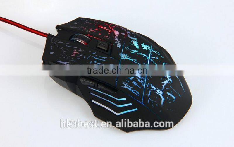 LED Lighting DPI 3D 7 Buttons Computer Notebook Gaming USB Wire Game Mouse