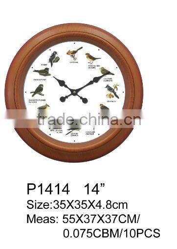promotional plastic bird sounds wall clock