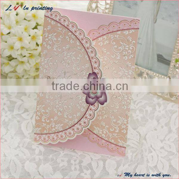 The eternal love unique romantic love paper wedding card/ elegant romantic wedding invitation card