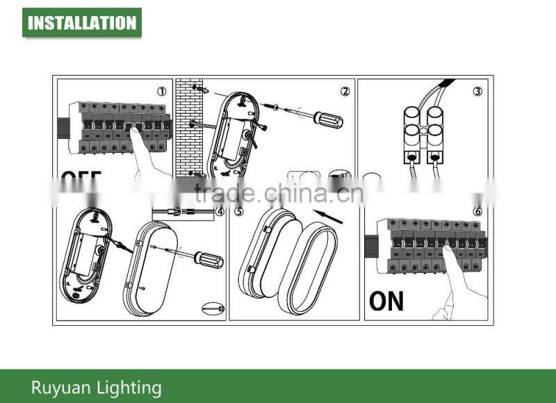 oval 12w 850lm bulkhead lamp