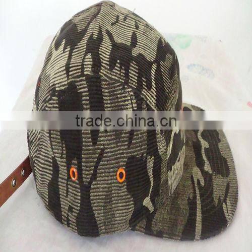 leather patch custom logo cheap custom corduroy camo 5 panel hats