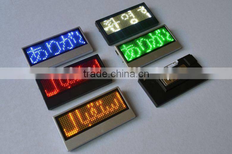 alibaba express china electronic magnetic programmable and usb rechargeable led scrolling badge