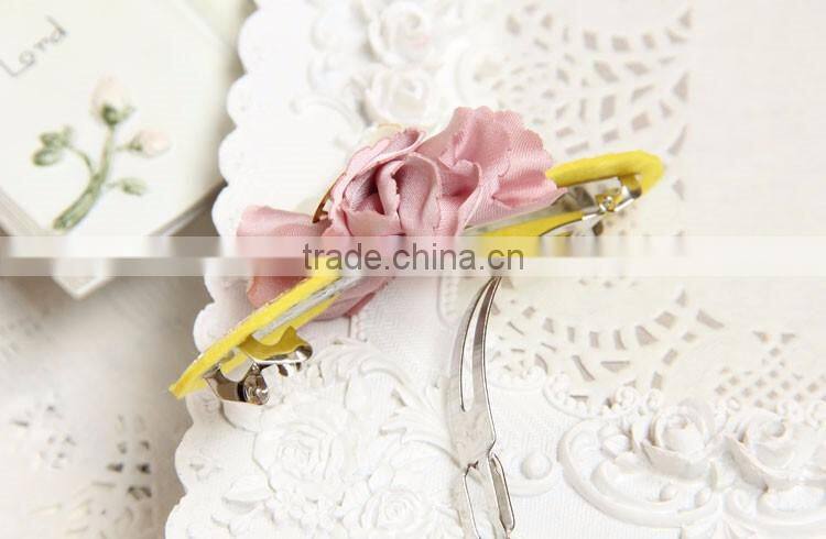 MYLOVE beautiful fabric flower pearl barrette for women wholesale