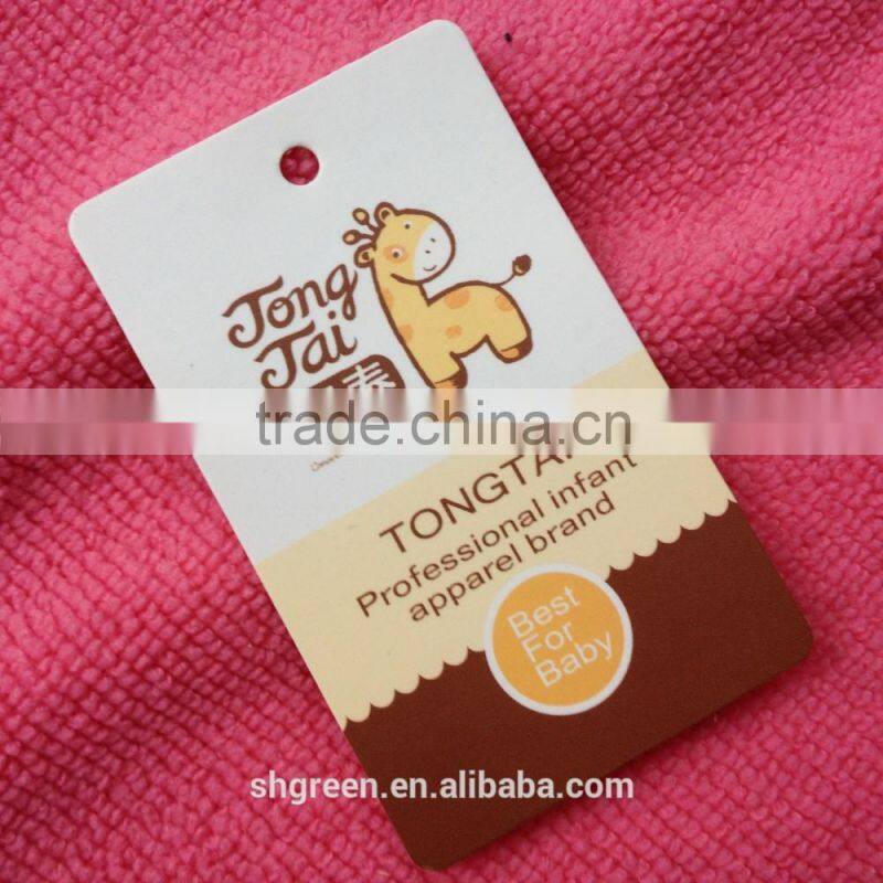 Die cut UV embossing hangtag for baby clothing