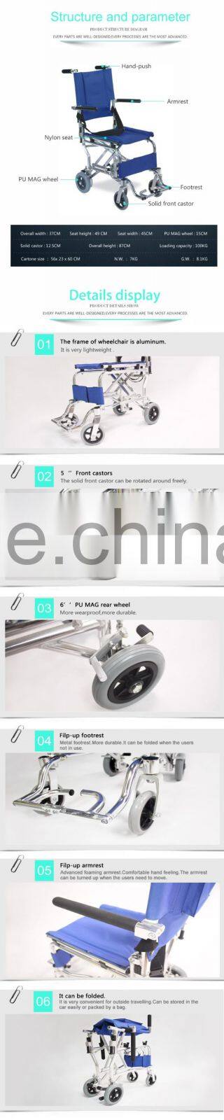 Manual Lightweight Transit Wheelchair for Disabled and Elderly People/Silla de ruedas para transito