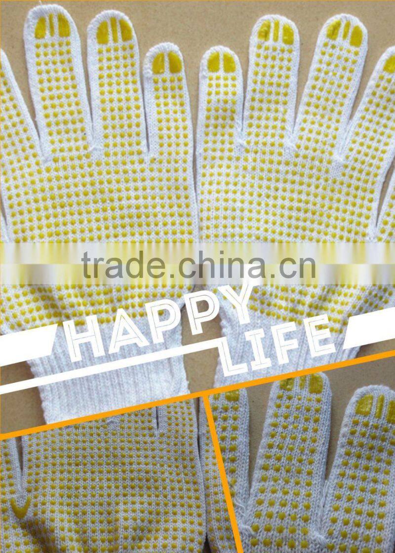 BSSAFETY 10 or 13 gauge cotton yarn knitting with pvc dotted gloves