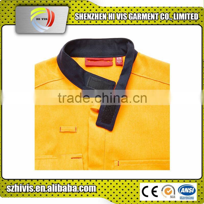 yellow navy work coverall flame retardant workwear/reflective workwear/flame resistant clothing
