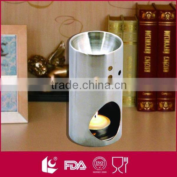 Wholesale blue glass stainless steel essential tea light oil burners