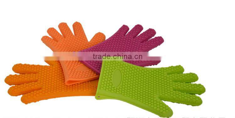 Kitchen Cooking Gloves Microwave Oven Non-slip Mitt Heat Resistant Silicone Glove Cooking Baking BBQ Oven Pot Holder Mitt