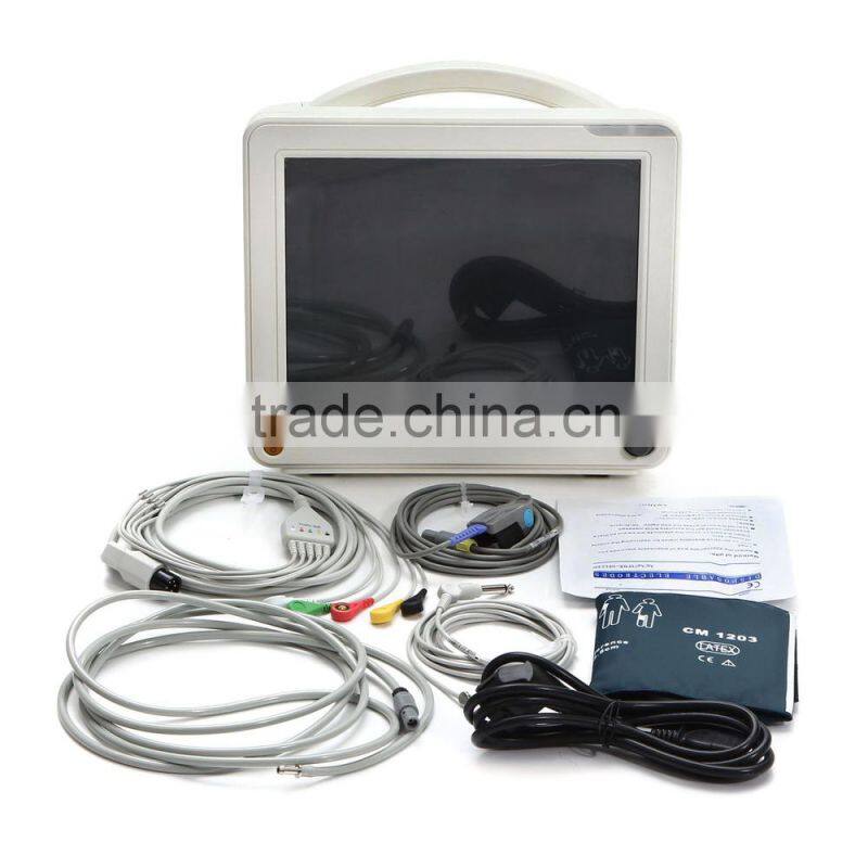 Promotion price multi parameter 12 inch Patient Monitor Wifi ETCO2 IBP trolley optional