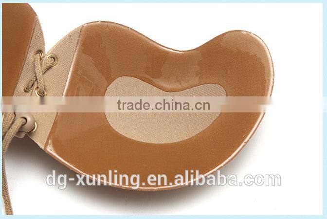 Sexy woman Push Up Self-Adhesive Silicone Bust Front Closure Strapless Invisible bra Wholesale