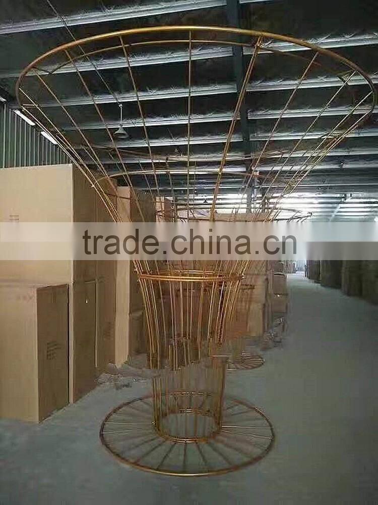 huge gold metal flowerpot stands wedding stage decoration metal stand