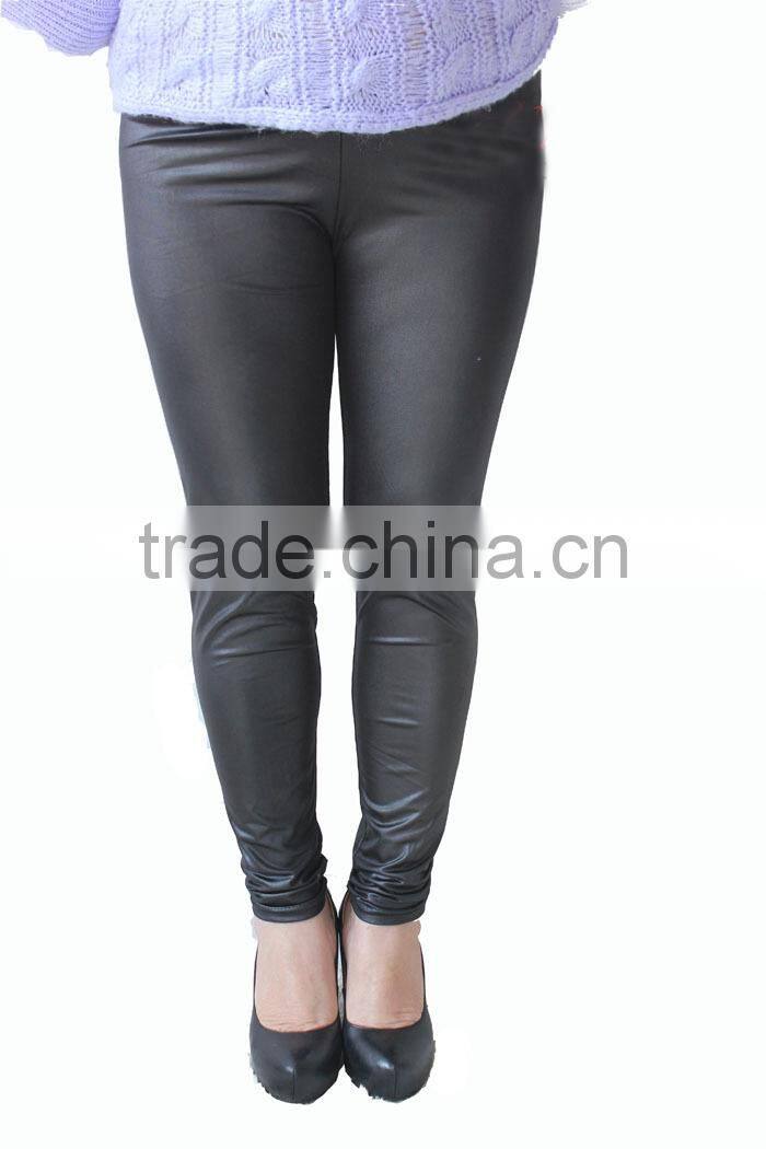 2014 Hot Girls Sexy Black Faux Leather Big Leggings Large Ladies Stretch Pants XXXL
