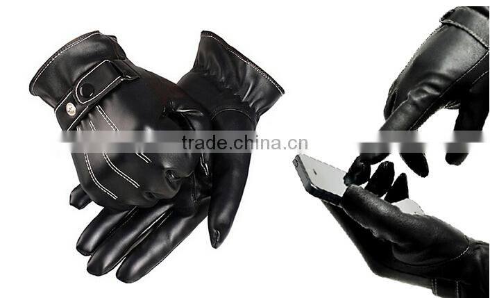 New Fashion Men's Touch Leather Gloves Screen Touch Gloves For Smartphone Winter Leather Touchscreen Gloves Wholesale