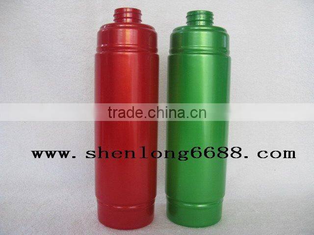 PET Plastic shampoo bottle with PP plated circle