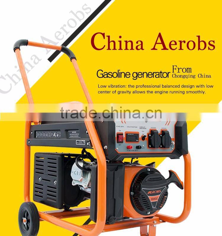 Chongqing China Aerobs BSGE3500 Transfomers OEM Manufacturer 3kva Low RPM Wind Gasoline Generator for sale