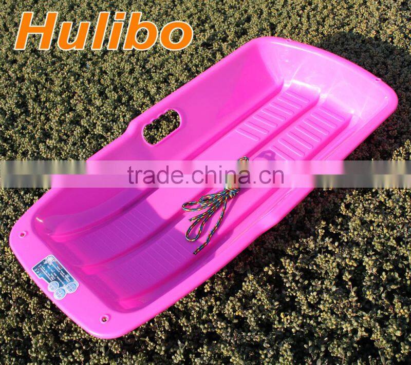 CE Approved Plastic Snow Glider Toboggan Snow Sledge with rope Kids Plastic Ski toys