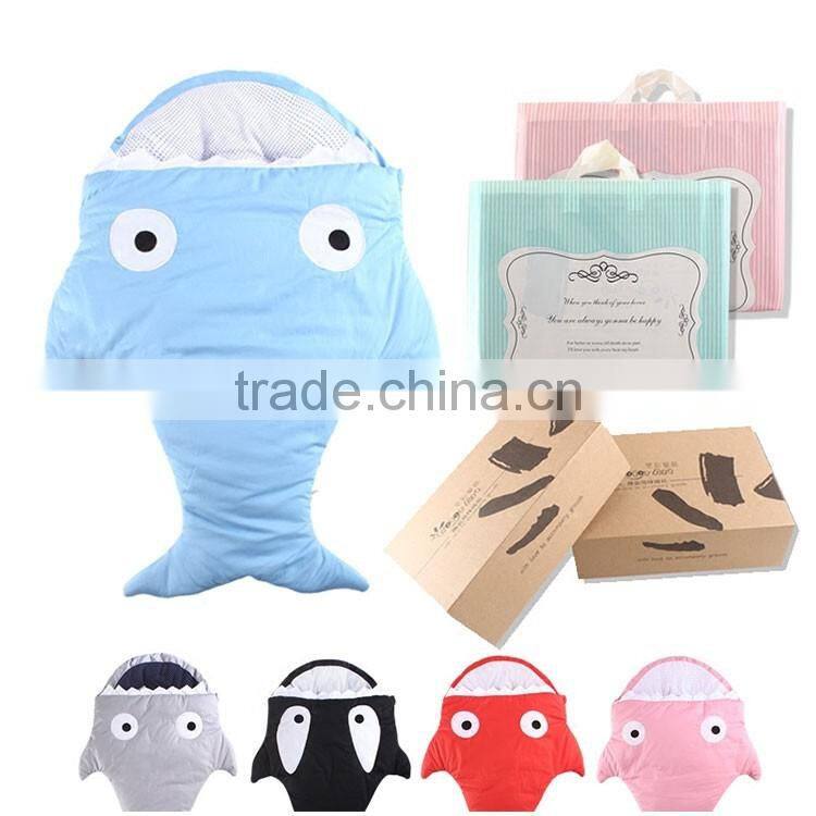Christmas gift wholesale soft cotton baby kids children adults shark tail blanket sleeping bag