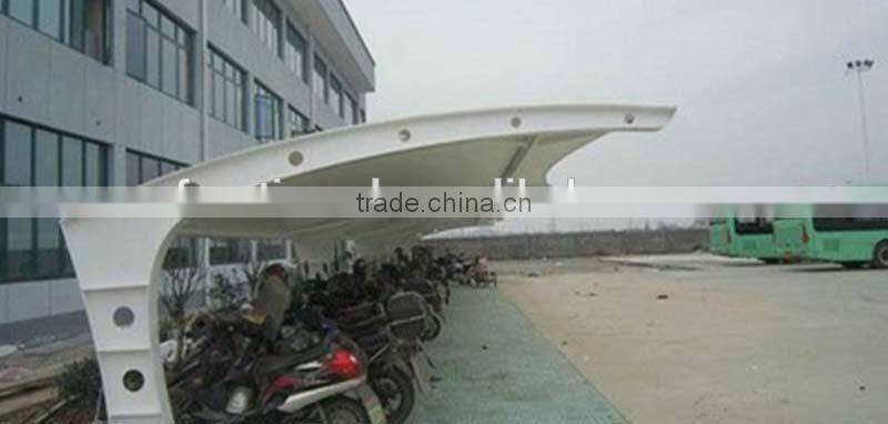 White steel structure carport