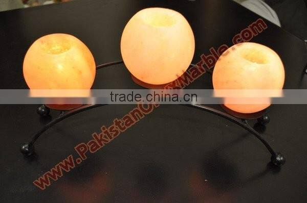 MODERN DESIGN WROUGHT IRON SALT CANDLE HOLDER & TEALIGHTS