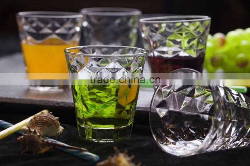 278ml old fashion emboss glass cup glass juice cup