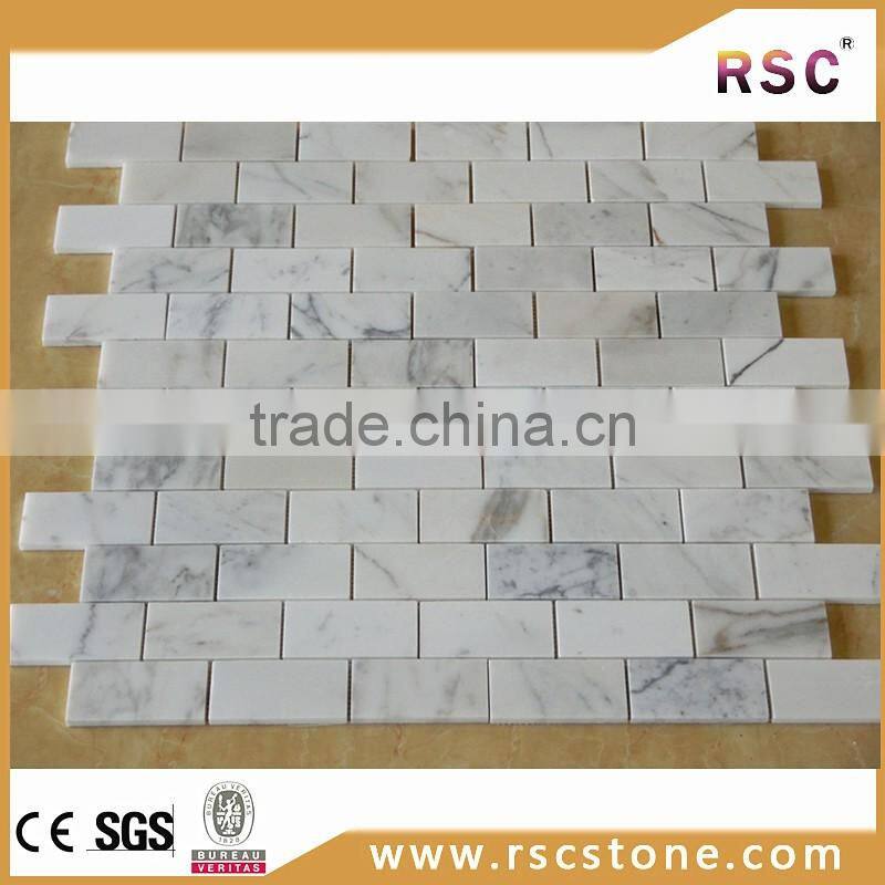 Subway calacatta gold marble mosaic tiles