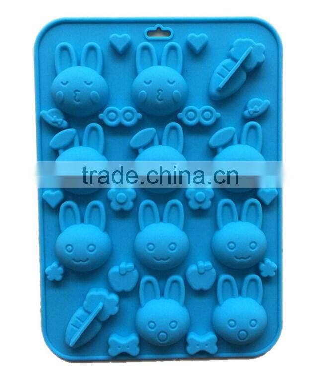 Rabbit Carrot Silicone Chocolate Candy Cookie Soap Mold Fun Maker