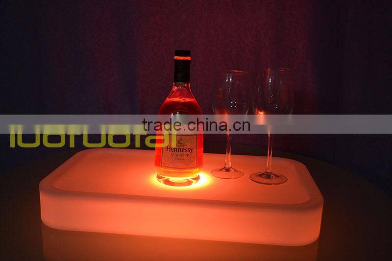 2015 New designGlow serving tray large pe Plastic Bar Tray LTT-WB08E