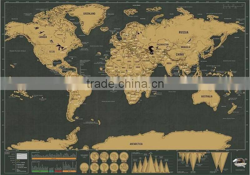 CT-750 Small black mini Map Black Luxury Creative Gifts World Edition map