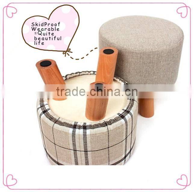 Trade assurance Mini cute wooden stools for kids linen chair wholesale