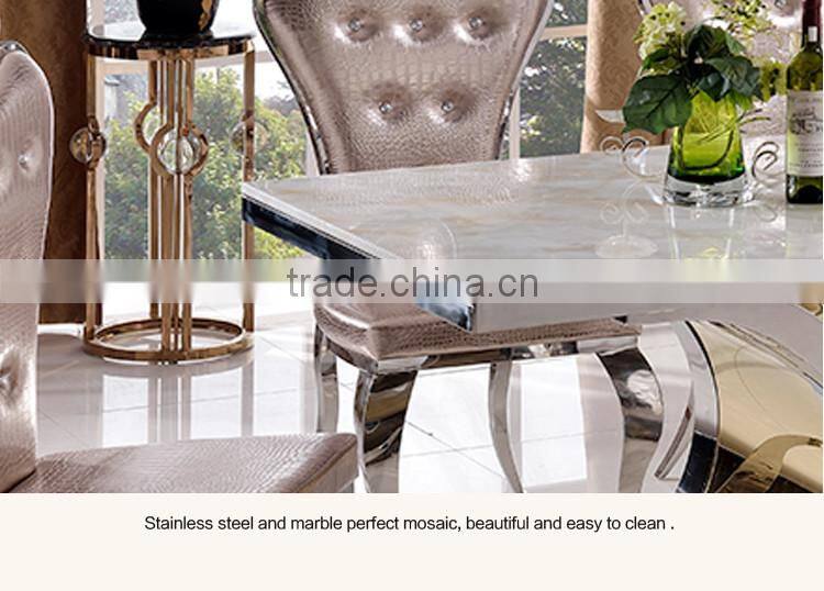 TH394 Stainless Steel Marble Top Dining Table Best Price Dining Table