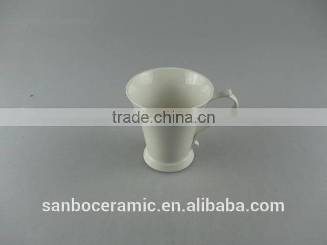 Ceramic plain white coffee cup wholesale