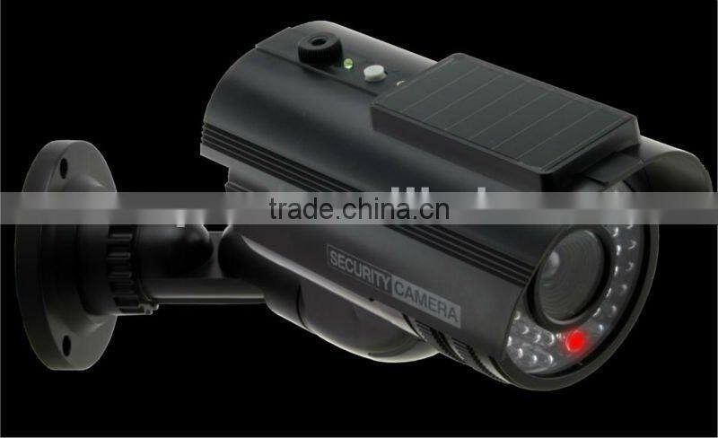 New Arrival!! Solar powered Vandal-proof Dummy security IR camera w/ outdoor rain shield for outdoor