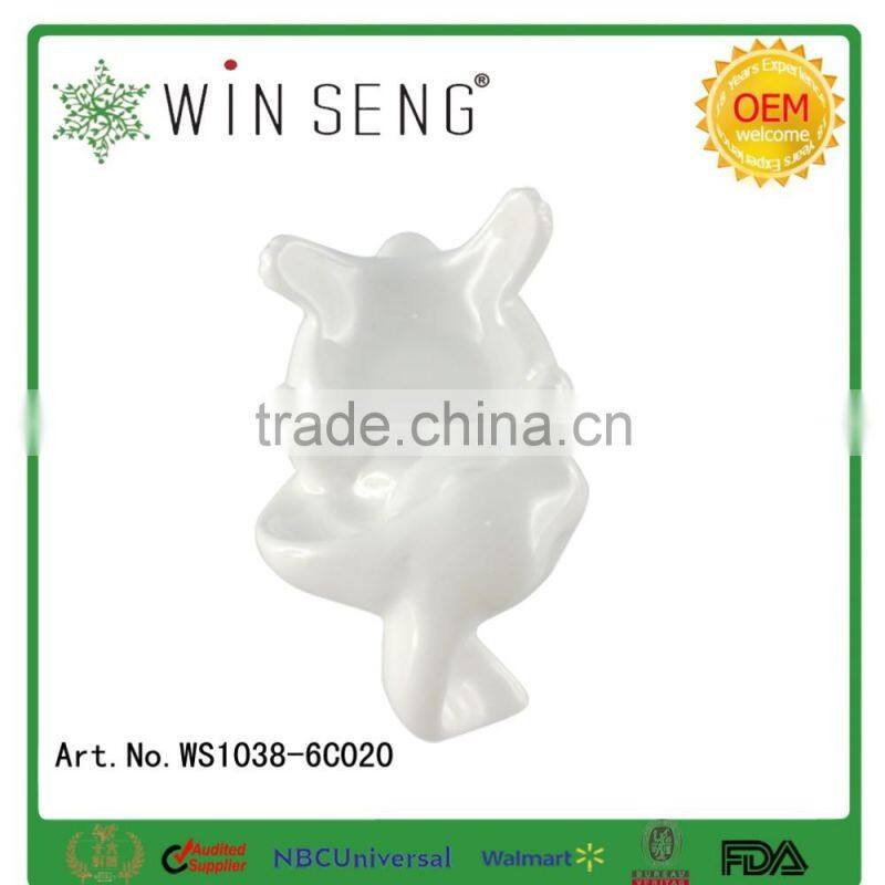 Lovely easter decoration white ceramic rabbit figurines