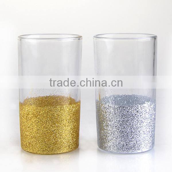 Hot Sale Red Wine Glass with silver or gold deco