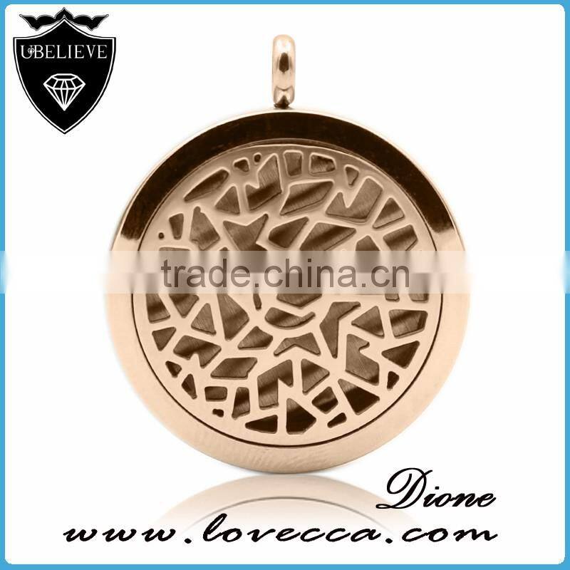 High quality stainless steel necklace aromatherapy oil diffuser locket pendant