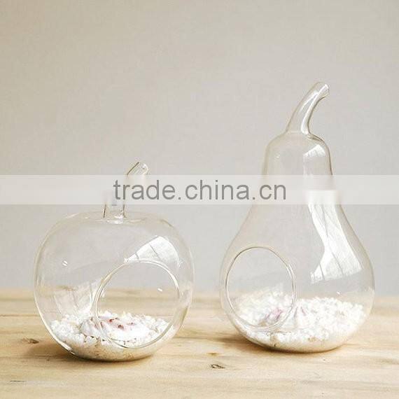 Apple and pear shaped glass vase / clean glass vase / glass vase