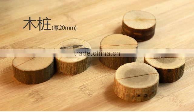 Wooden stake round photo clip