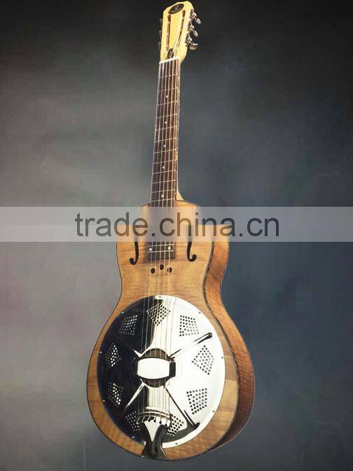 Resophonic guitar, single cone resonator guitar, handmade resonator guitar