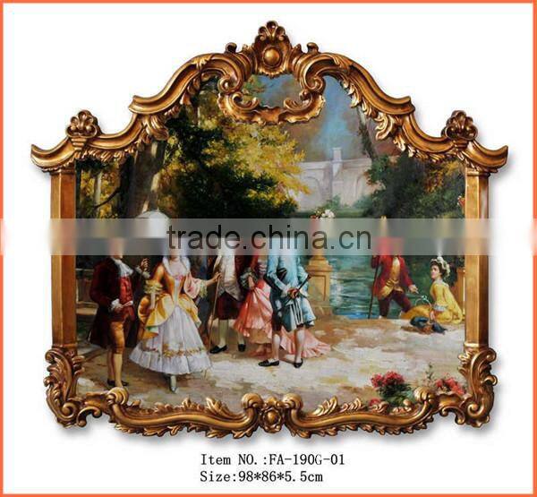 FA-190G-01 Decorative ornate hand-made frame oil painting for wholesale