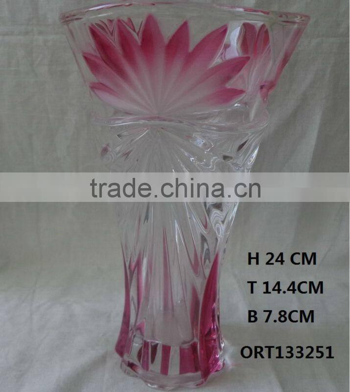 Decorative table glass vase, customized art flower vase