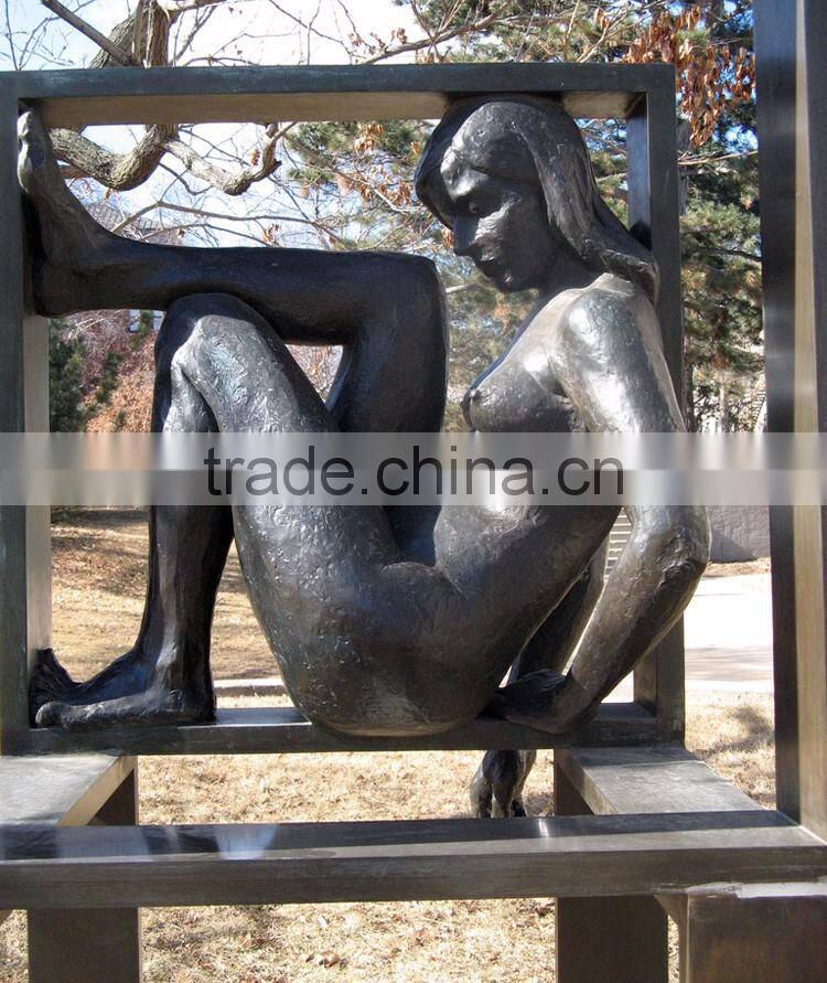 bronze foundry outdoor garden bronze sculpture women for sale