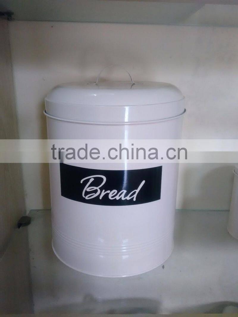 Metal cylinder bread bin canister set of 5